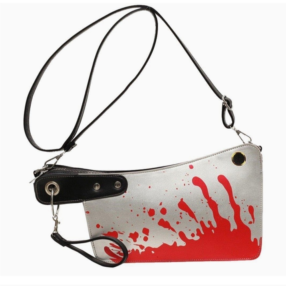 Brand New Silver Tone Bloody Cleaver Clutch Shoulder Bag